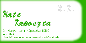 mate kaposzta business card